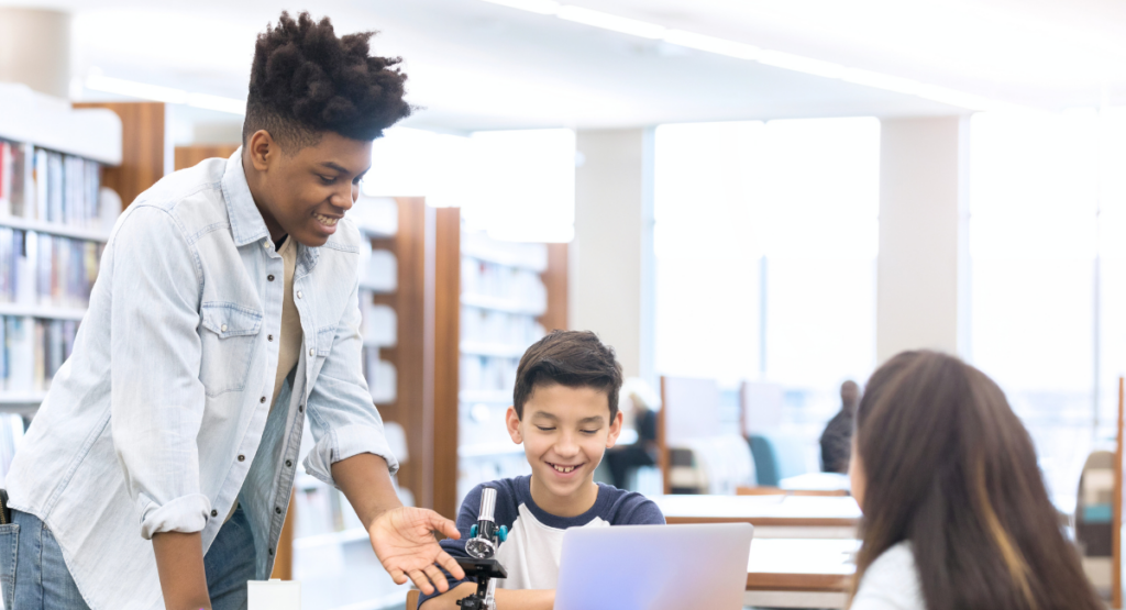 An image of three students